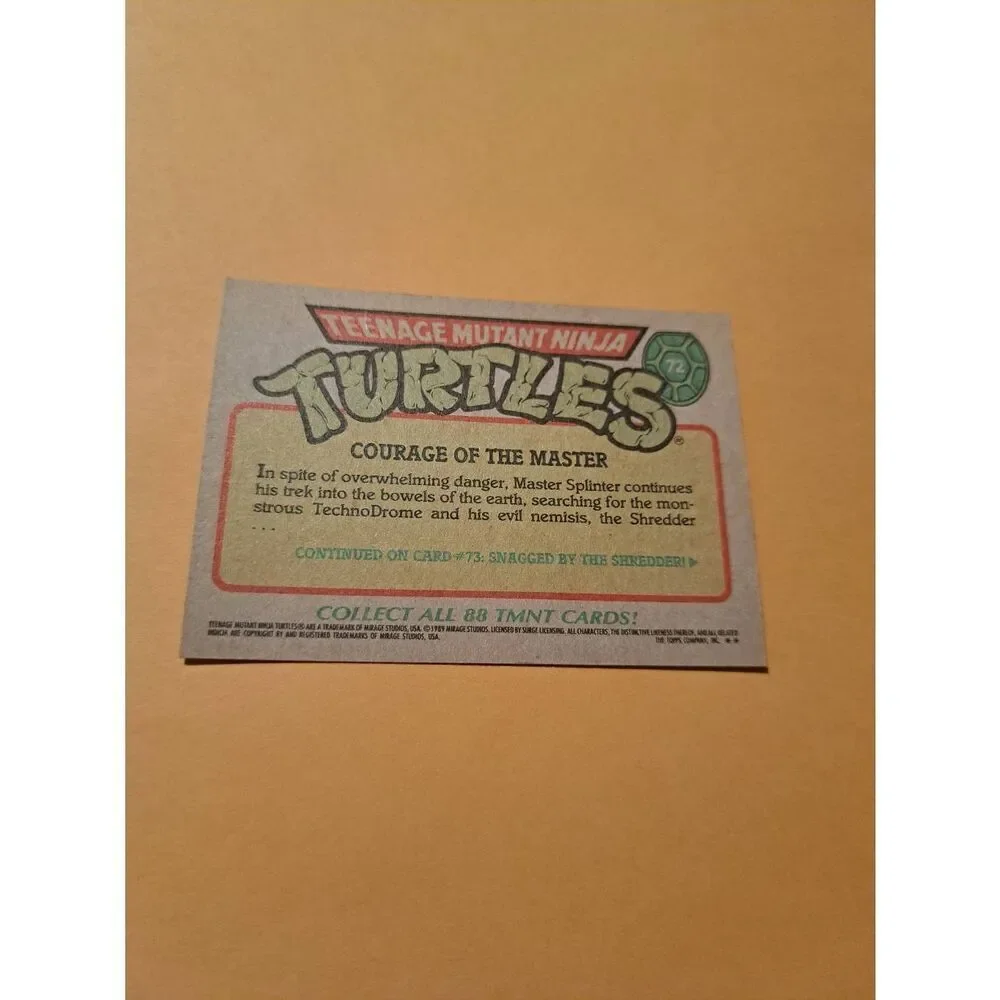 1989 Topps TMNT Trading Card 72 Teenage Mutant Ninja Turtles - Picture 2 of 2